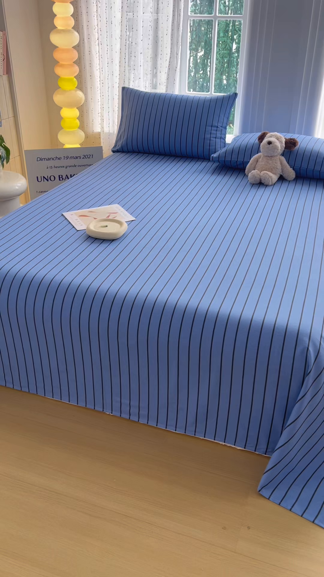 91家纺网 家纺一手货源 找家纺 慕梵家居 2026春夏新款全棉纯棉老粗布单床单 床单单件 兰线条