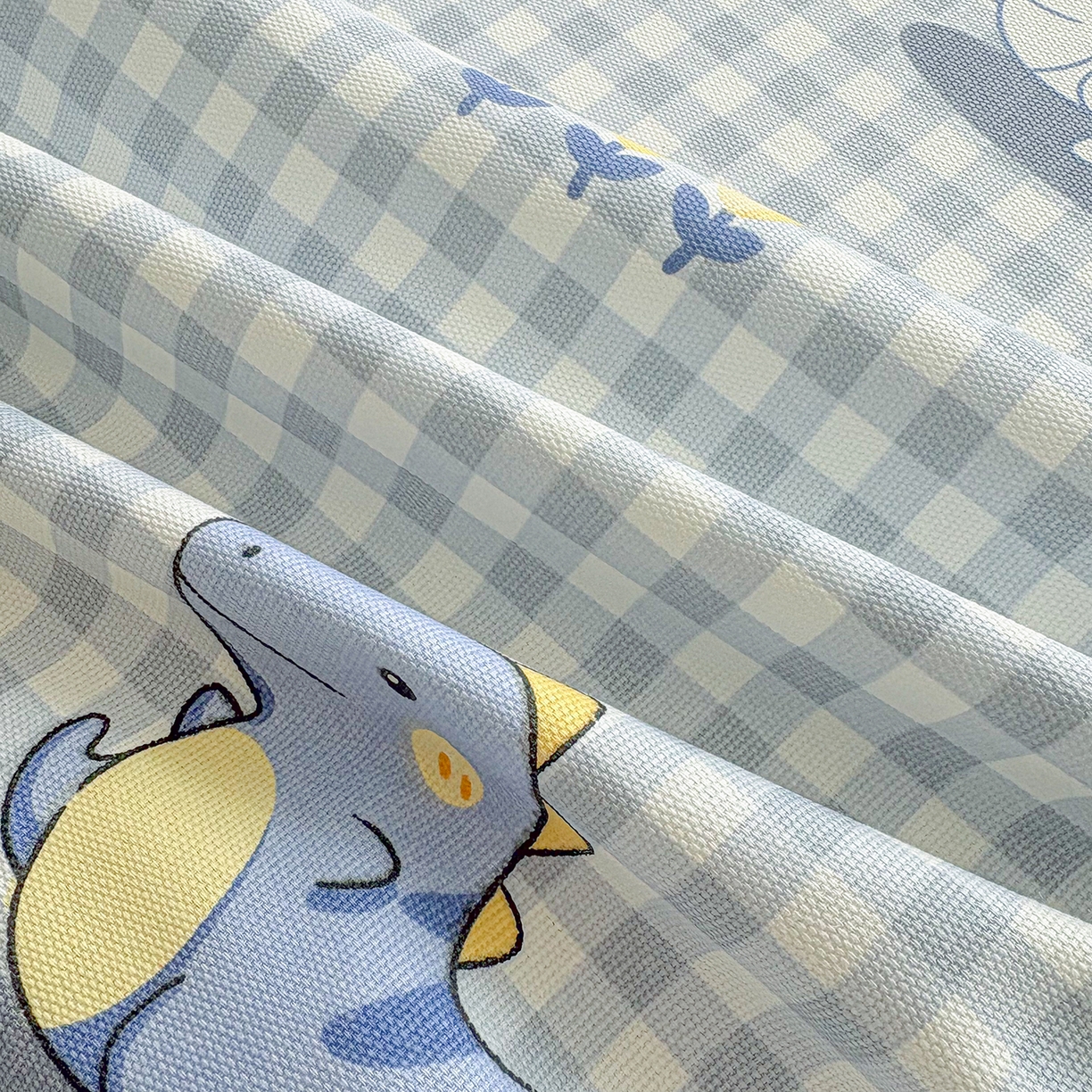 91家纺网 家纺一手货源 找家纺 慕梵家居 2026春夏新款全棉纯棉老粗布单床单 床单单件 小恐龙