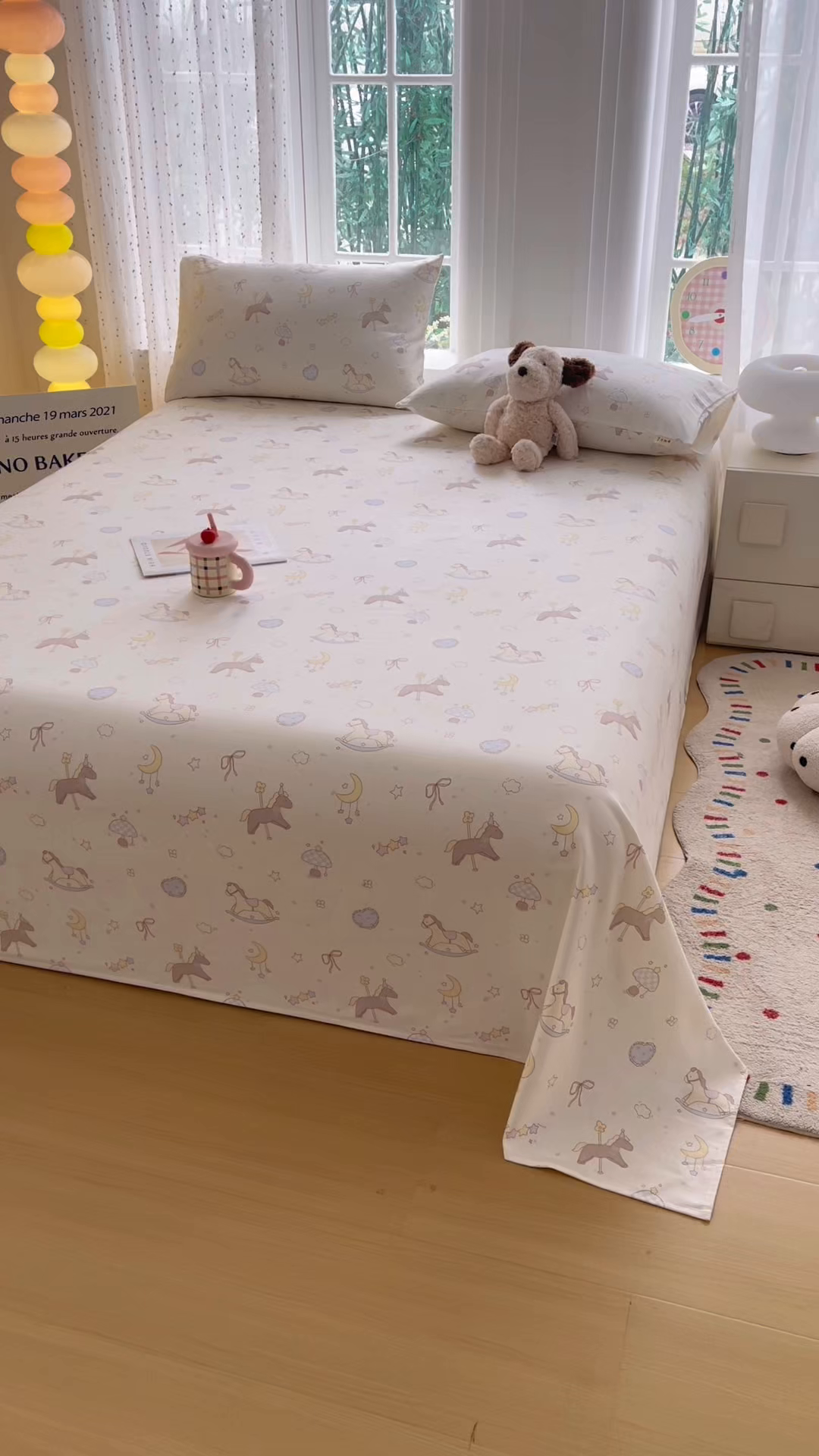 91家纺网 家纺一手货源 找家纺 慕梵家居 2026春夏新款全棉纯棉老粗布单床单 床单单件 小木马