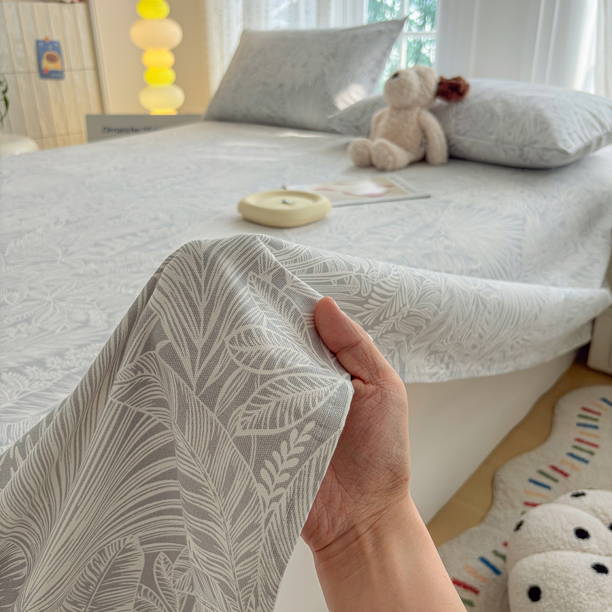 91家纺网 家纺一手货源 找家纺 慕梵家居 2026春夏新款全棉纯棉老粗布单床单 床单单件 枝繁叶茂