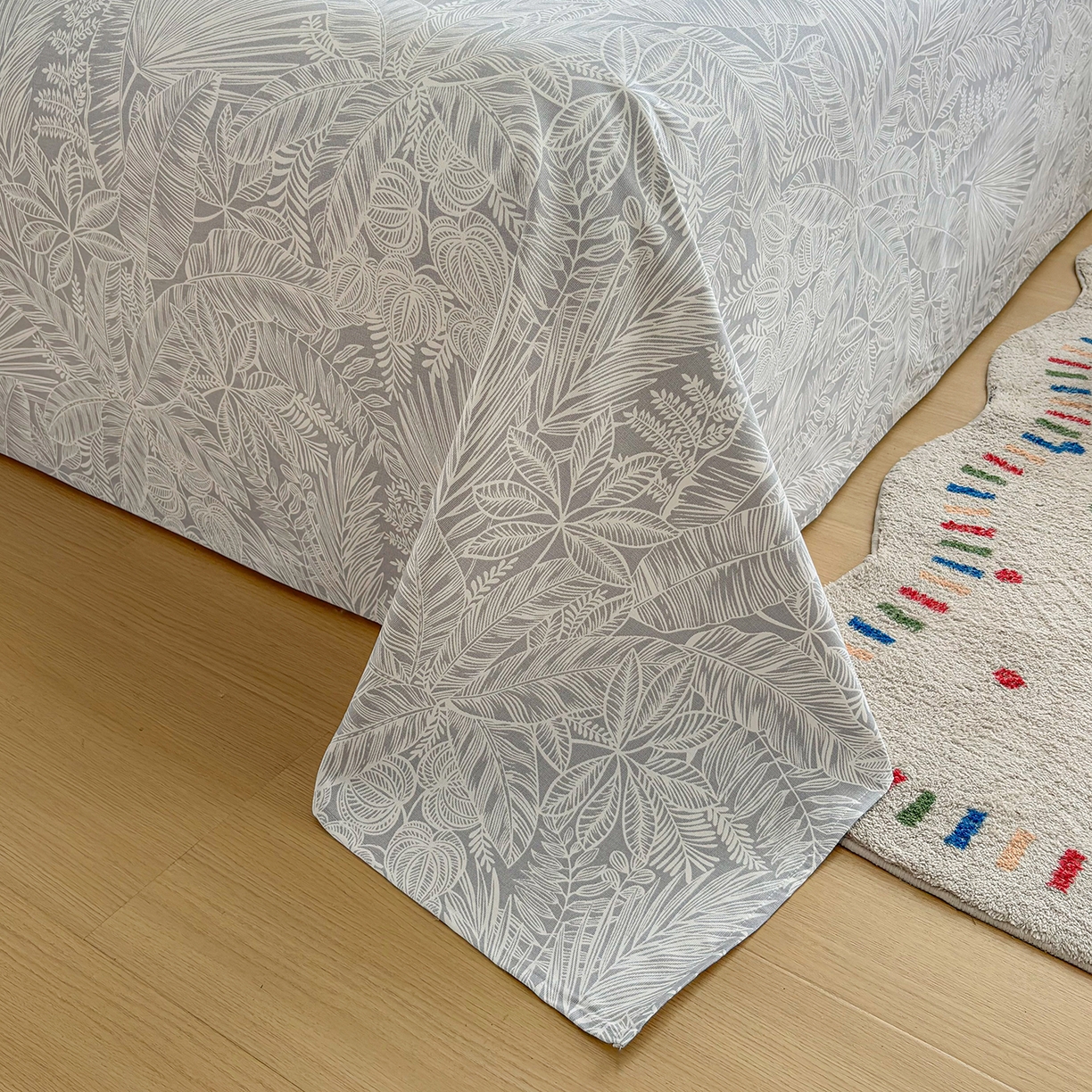 91家纺网 家纺一手货源 找家纺 慕梵家居 2026春夏新款全棉纯棉老粗布单床单 床单单件 枝繁叶茂