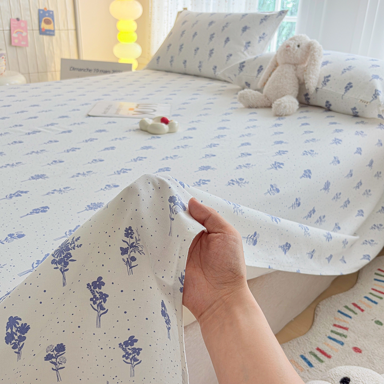 91家纺网 家纺一手货源 找家纺 慕梵家居 2026春夏新款全棉纯棉老粗布单床单 床单单件 枝叶