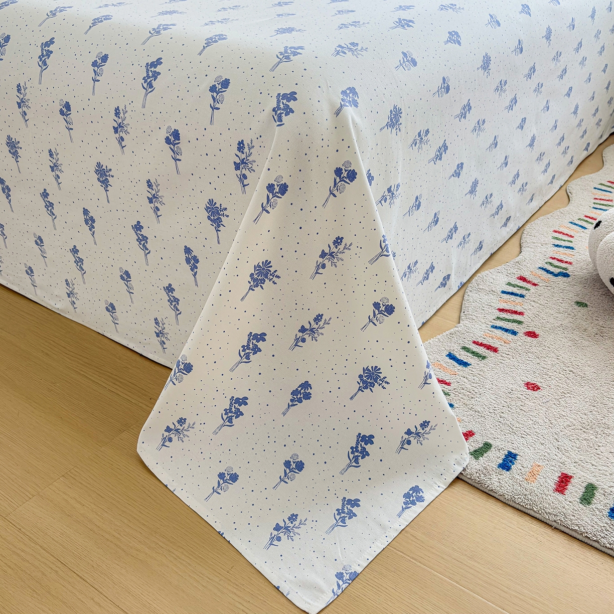 91家纺网 家纺一手货源 找家纺 慕梵家居 2026春夏新款全棉纯棉老粗布单床单 床单单件 枝叶