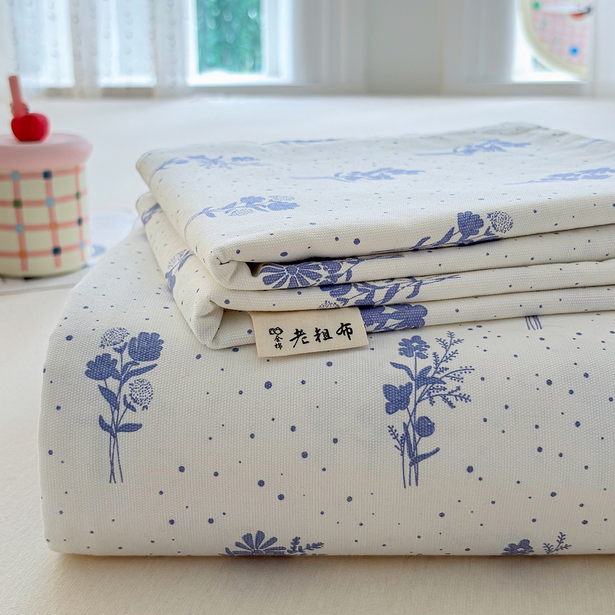 91家纺网 家纺一手货源 找家纺 慕梵家居 2026春夏新款全棉纯棉老粗布单床单 床单单件 枝叶