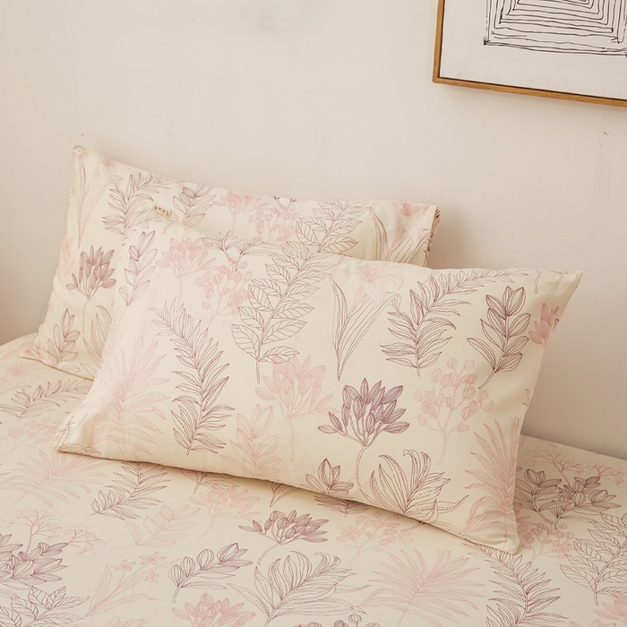 91家纺网 家纺一手货源 找家纺 慕梵家居 2026春夏新款全棉纯棉老粗布单床笠 床笠单件 繁花粉