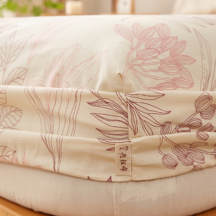 91家纺网 家纺一手货源 找家纺 慕梵家居 2026春夏新款全棉纯棉老粗布单床笠 床笠单件 繁花粉
