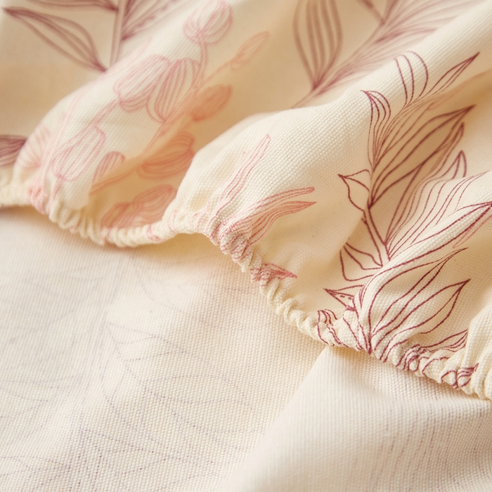 91家纺网 家纺一手货源 找家纺 慕梵家居 2026春夏新款全棉纯棉老粗布单床笠 床笠单件 繁花粉