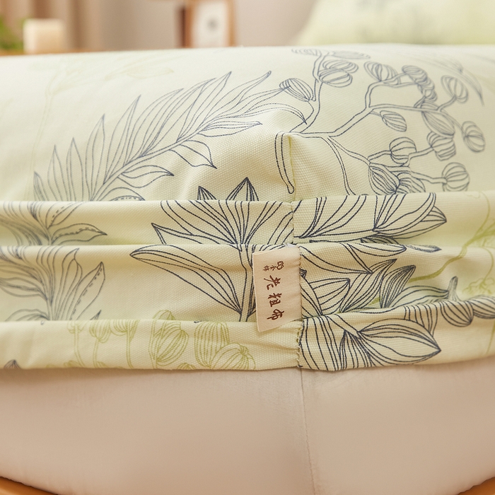 91家纺网 家纺一手货源 找家纺 慕梵家居 2026春夏新款全棉纯棉老粗布单床笠 床笠单件 繁花绿
