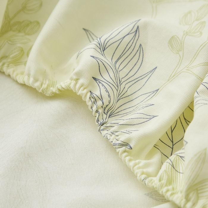 91家纺网 家纺一手货源 找家纺 慕梵家居 2026春夏新款全棉纯棉老粗布单床笠 床笠单件 繁花绿