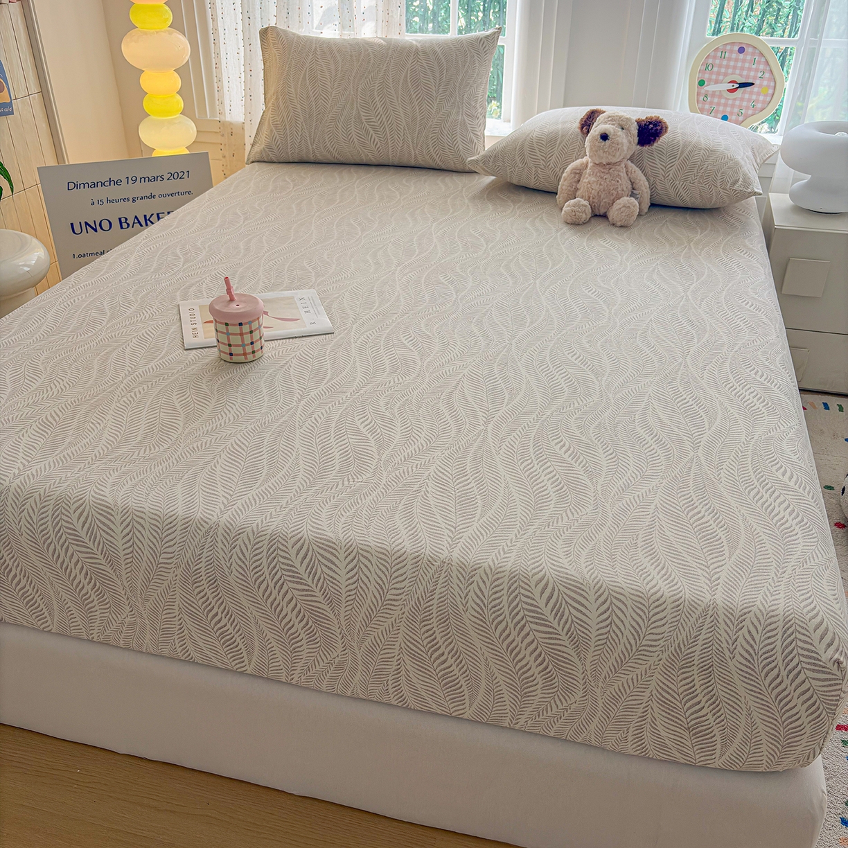 91家纺网 家纺一手货源 找家纺 慕梵家居 2026春夏新款全棉纯棉老粗布单床笠 床笠单件 格调