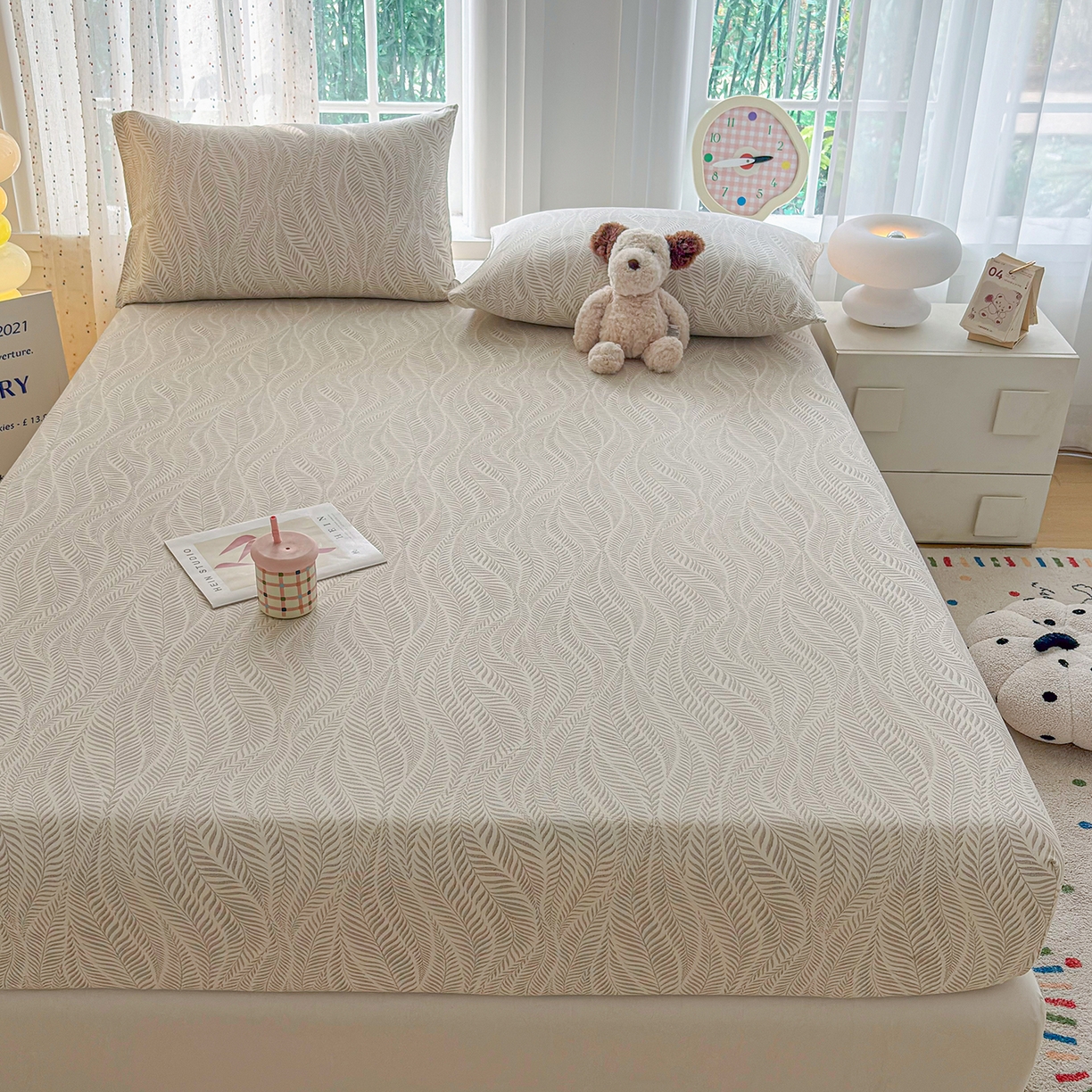 91家纺网 家纺一手货源 找家纺 慕梵家居 2026春夏新款全棉纯棉老粗布单床笠 床笠单件 格调