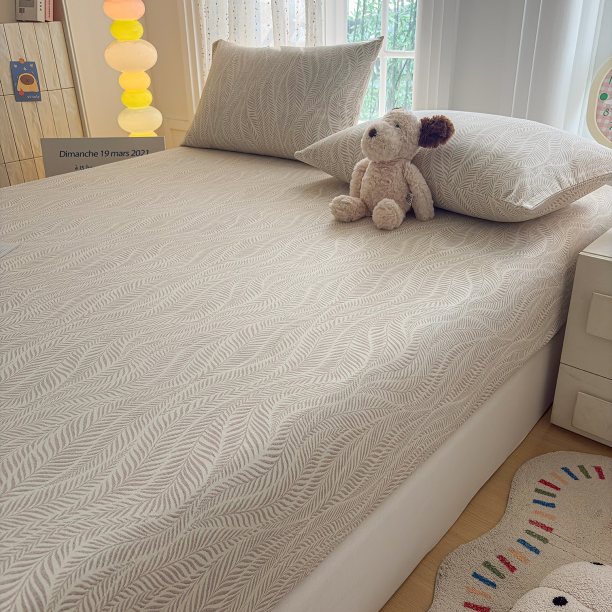 91家纺网 家纺一手货源 找家纺 慕梵家居 2026春夏新款全棉纯棉老粗布单床笠 床笠单件 格调