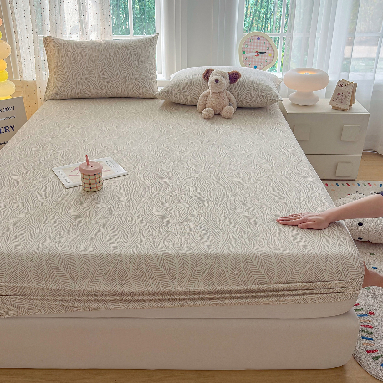 91家纺网 家纺一手货源 找家纺 慕梵家居 2026春夏新款全棉纯棉老粗布单床笠 床笠单件 格调