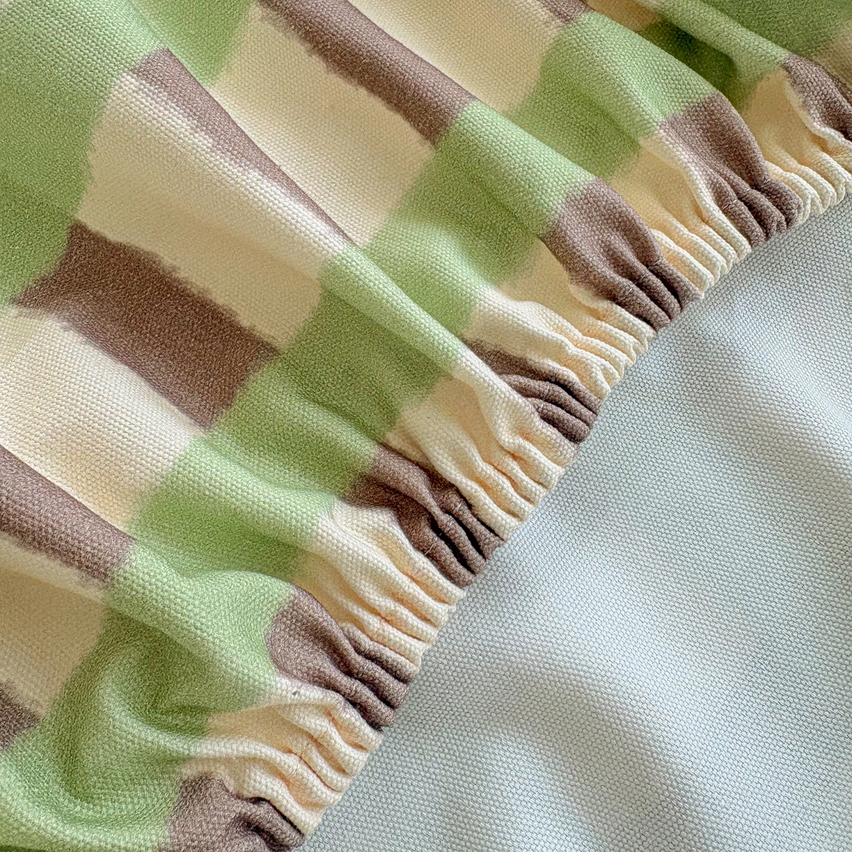 91家纺网 家纺一手货源 找家纺 慕梵家居 2026春夏新款全棉纯棉老粗布单床笠 床笠单件 格言-绿