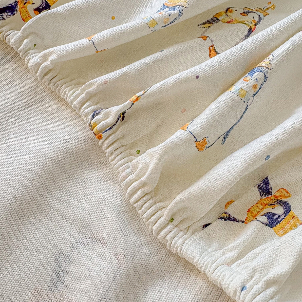 91家纺网 家纺一手货源 找家纺 慕梵家居 2026春夏新款全棉纯棉老粗布单床笠 床笠单件 企鹅