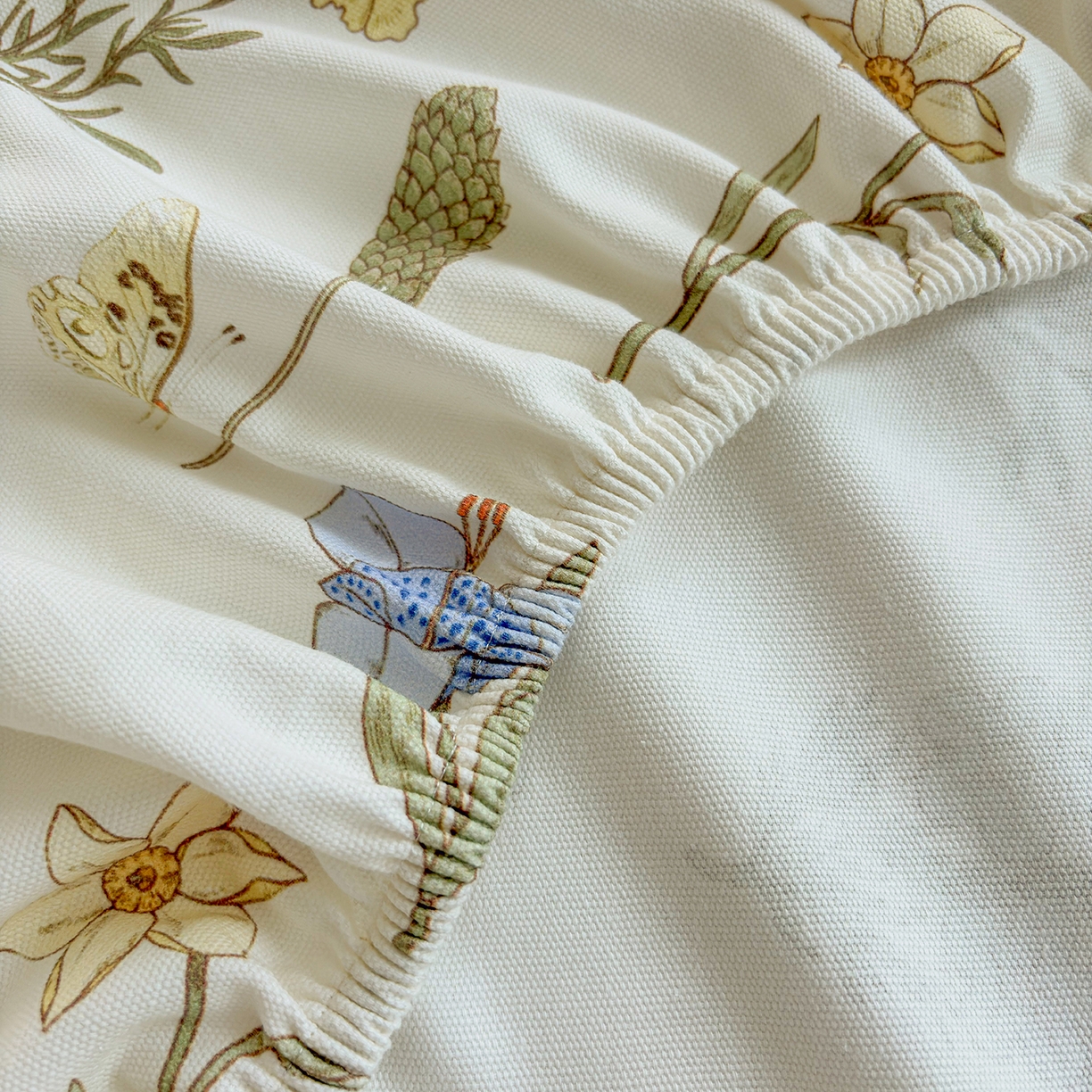 91家纺网 家纺一手货源 找家纺 慕梵家居 2026春夏新款全棉纯棉老粗布单床笠 床笠单件 小雏菊