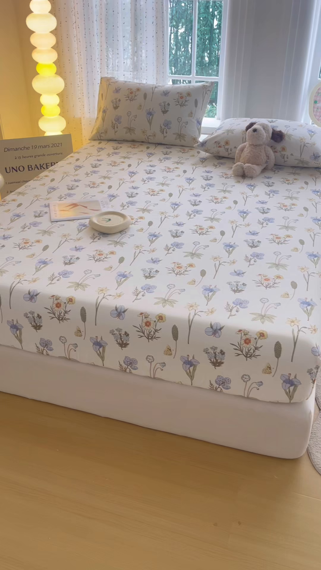 91家纺网 家纺一手货源 找家纺 慕梵家居 2026春夏新款全棉纯棉老粗布单床笠 床笠单件 小雏菊