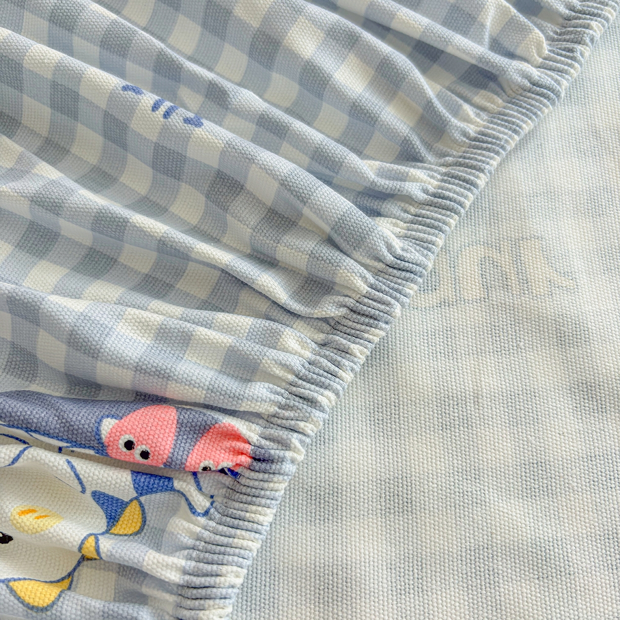 91家纺网 家纺一手货源 找家纺 慕梵家居 2026春夏新款全棉纯棉老粗布单床笠 床笠单件 小恐龙