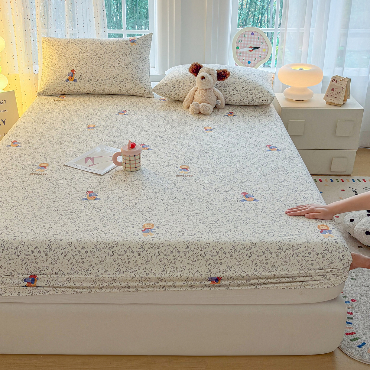 91家纺网 家纺一手货源 找家纺 慕梵家居 2026春夏新款全棉纯棉老粗布单床笠 床笠单件 辛巴