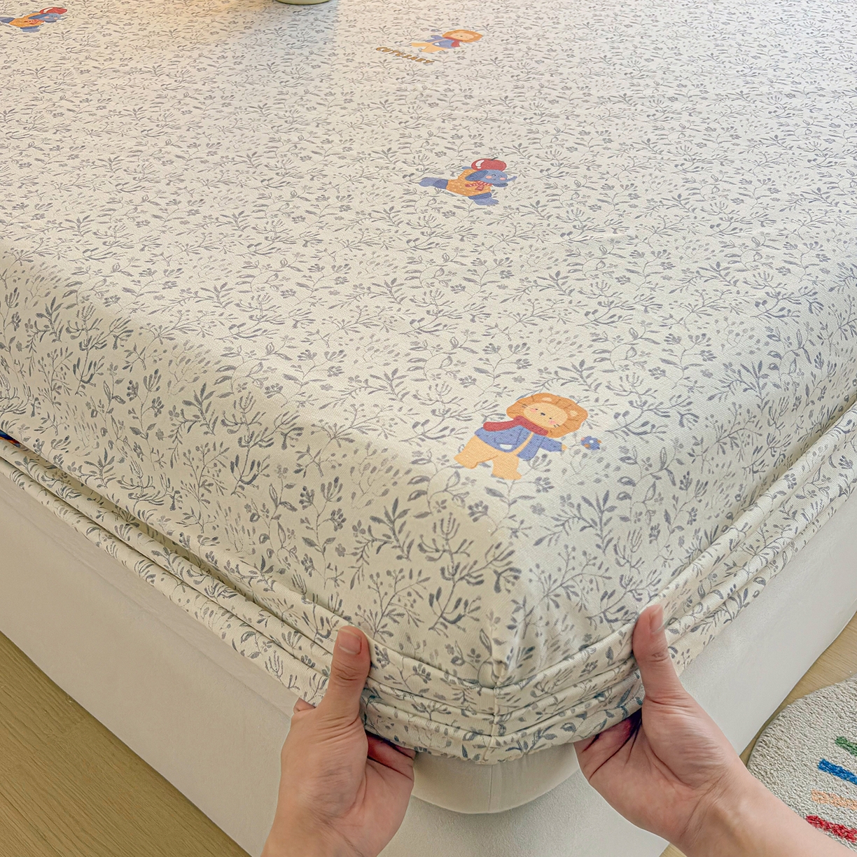 91家纺网 家纺一手货源 找家纺 慕梵家居 2026春夏新款全棉纯棉老粗布单床笠 床笠单件 辛巴