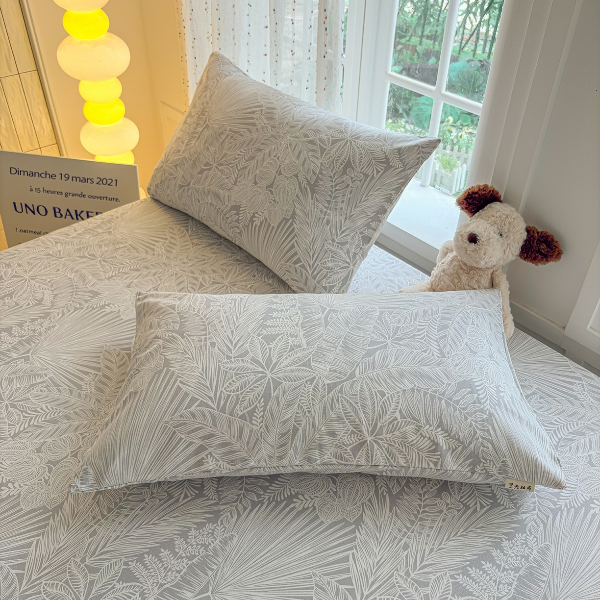 91家纺网 家纺一手货源 找家纺 慕梵家居 2026春夏新款全棉纯棉老粗布单床笠 床笠单件 枝繁叶茂