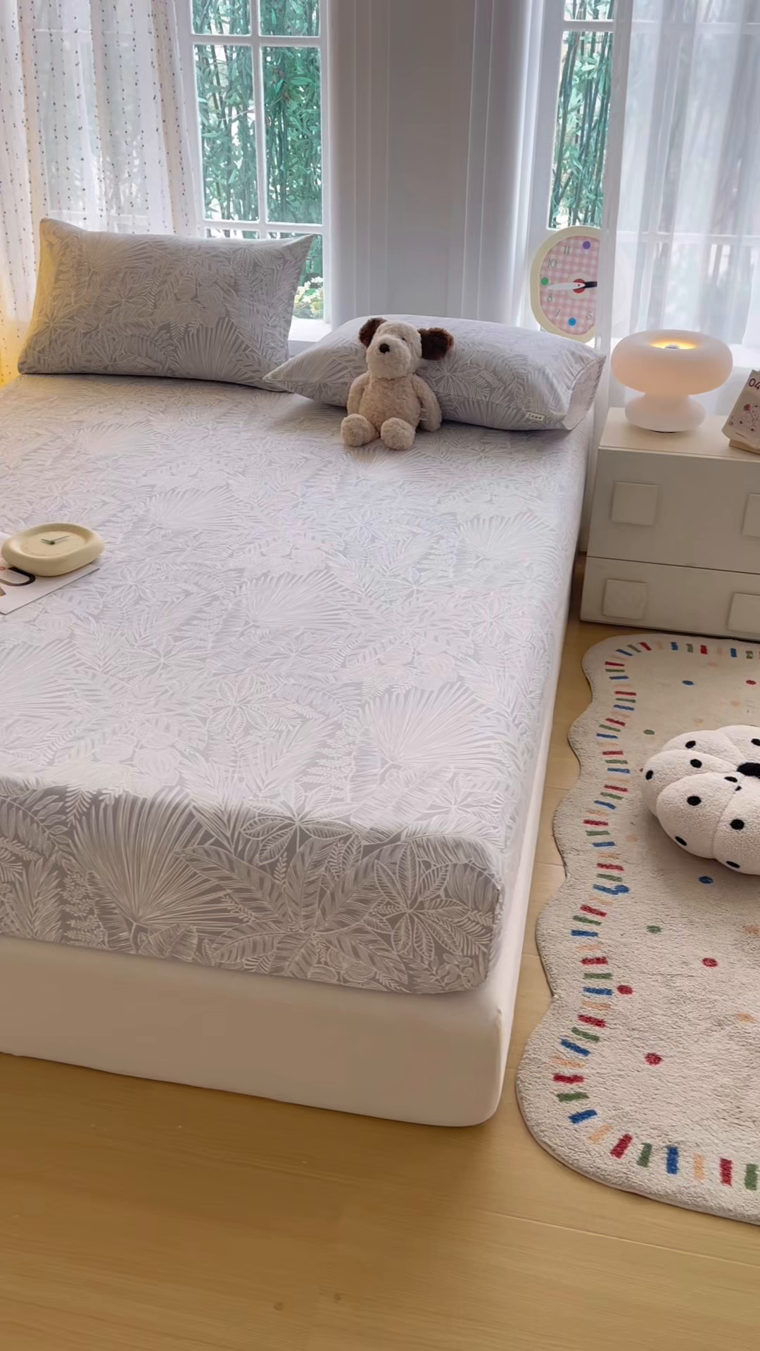 91家纺网 家纺一手货源 找家纺 慕梵家居 2026春夏新款全棉纯棉老粗布单床笠 床笠单件 枝繁叶茂