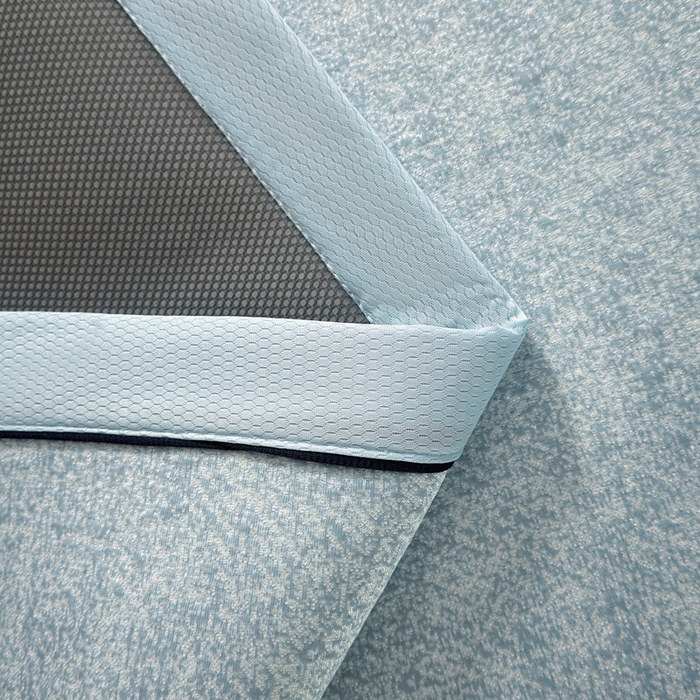 91家纺网 家纺一手货源 找家纺 牵梦萦家纺 2026新款立体浮雕压花工艺豆豆凉席三件套-平铺款 彩蝶-蓝