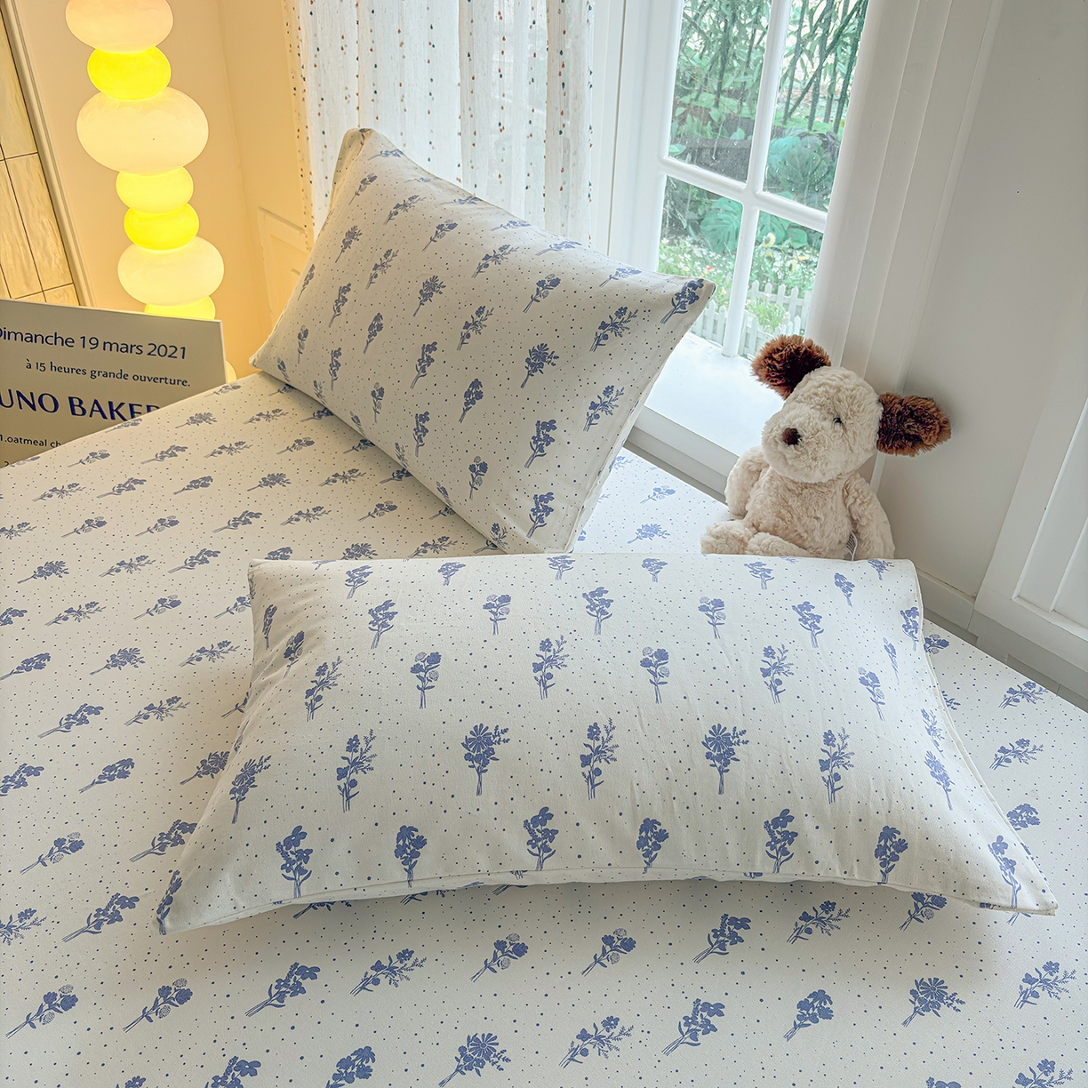 91家纺网 家纺一手货源 找家纺 慕梵家居 2026春夏新款全棉纯棉老粗布单床笠 床笠单件 枝叶