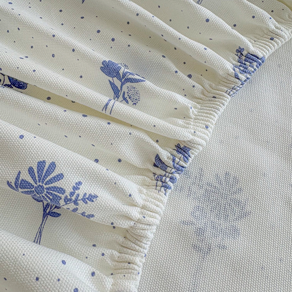 91家纺网 家纺一手货源 找家纺 慕梵家居 2026春夏新款全棉纯棉老粗布单床笠 床笠单件 枝叶