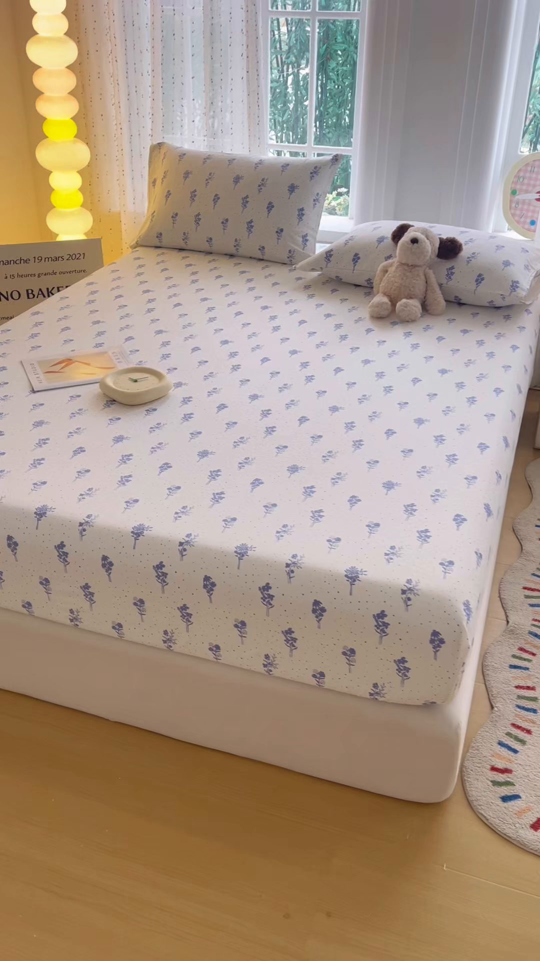 91家纺网 家纺一手货源 找家纺 慕梵家居 2026春夏新款全棉纯棉老粗布单床笠 床笠单件 枝叶