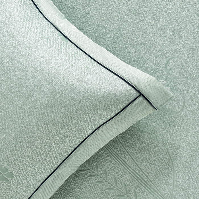 91家纺网 家纺一手货源 找家纺 牵梦萦家纺 2026新款立体浮雕压花工艺豆豆凉席三件套-平铺款 彩蝶-青