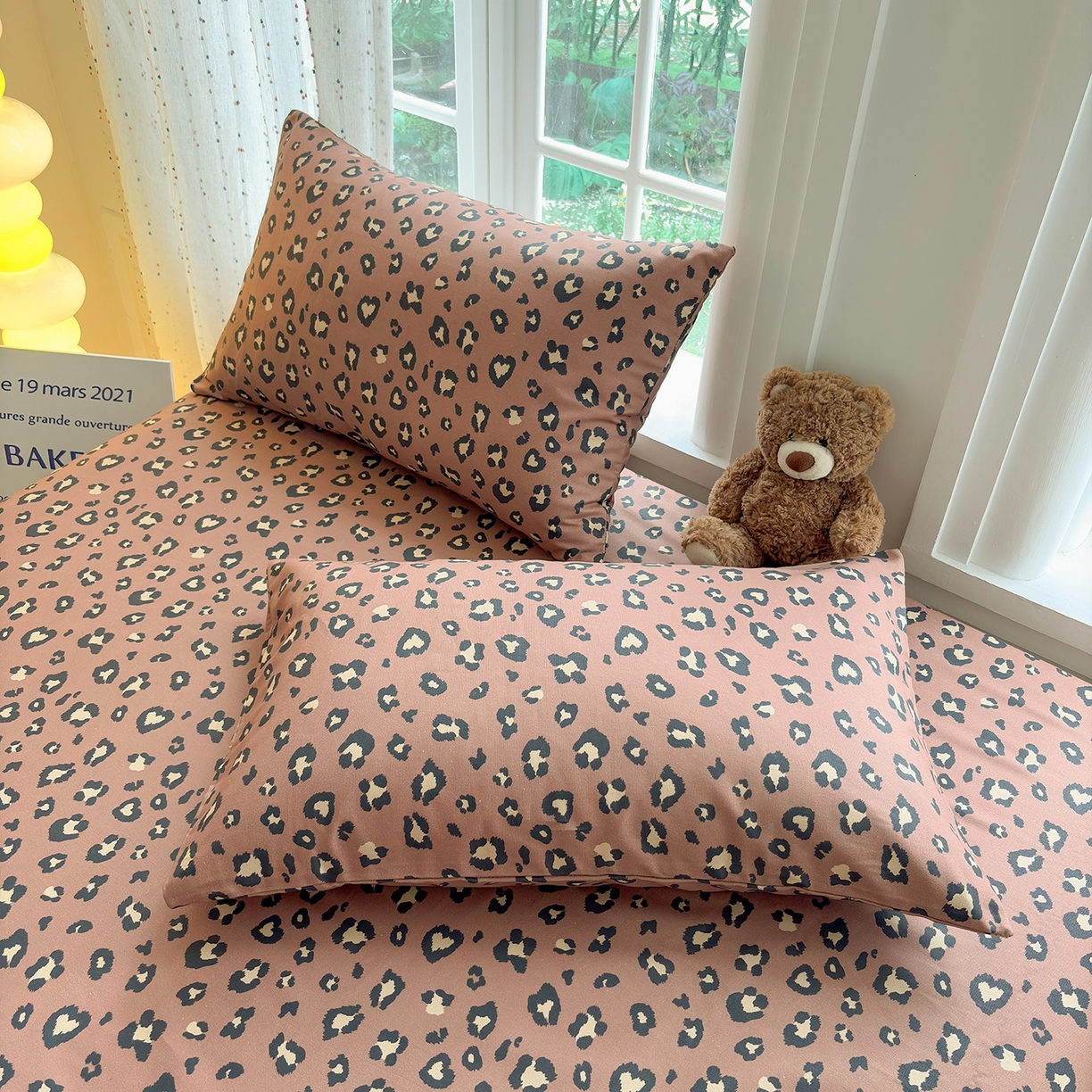 慕梵家居 2026春夏新款全棉纯棉老粗布单枕套 枕套单件 豹纹-咖