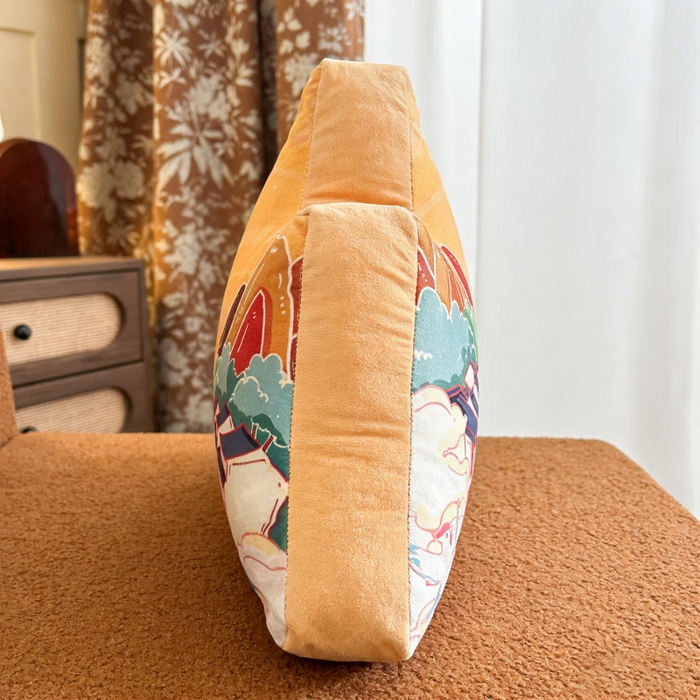 91家纺网 家纺一手货源 找家纺 新奇异 2026新款210克荷兰绒靠山抱枕 山高水长