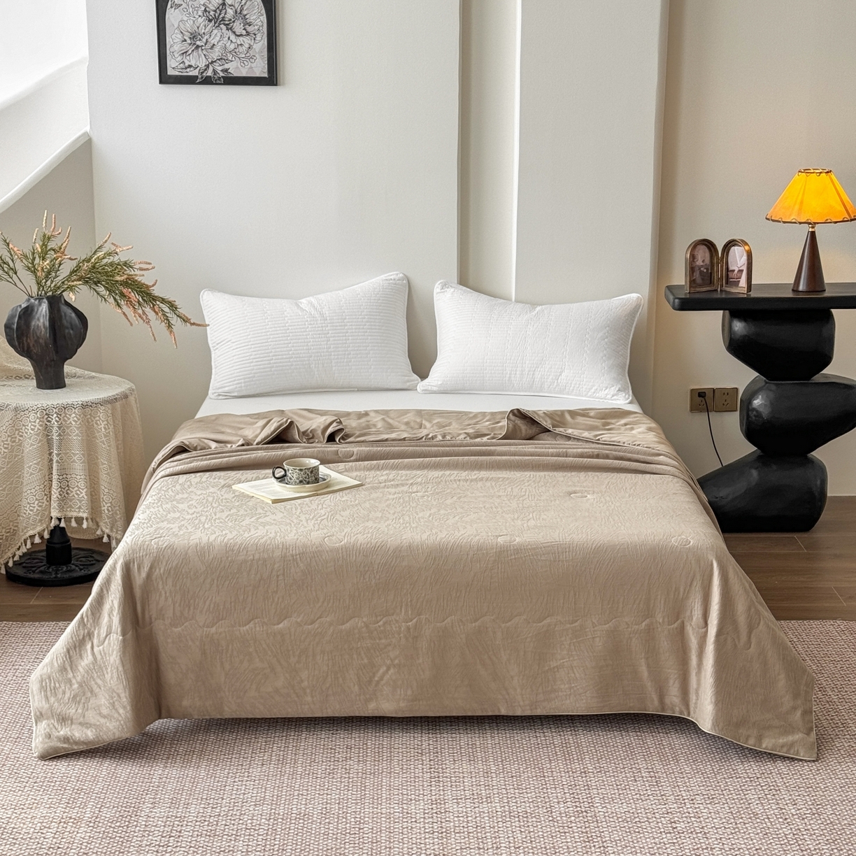 91家纺网 家纺一手货源 找家纺 （总）宜家坊 2026春夏新款全棉60S长绒棉立体厚织提花夏被四件套单夏被枕套夏凉被空调被