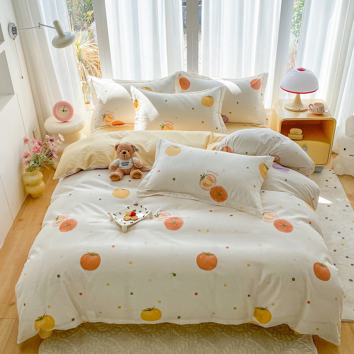 91家纺网 家纺一手货源 找家纺 （总）钰锦珀家纺 2026春夏新款云感皱皱纱镂空花边三件套四件套