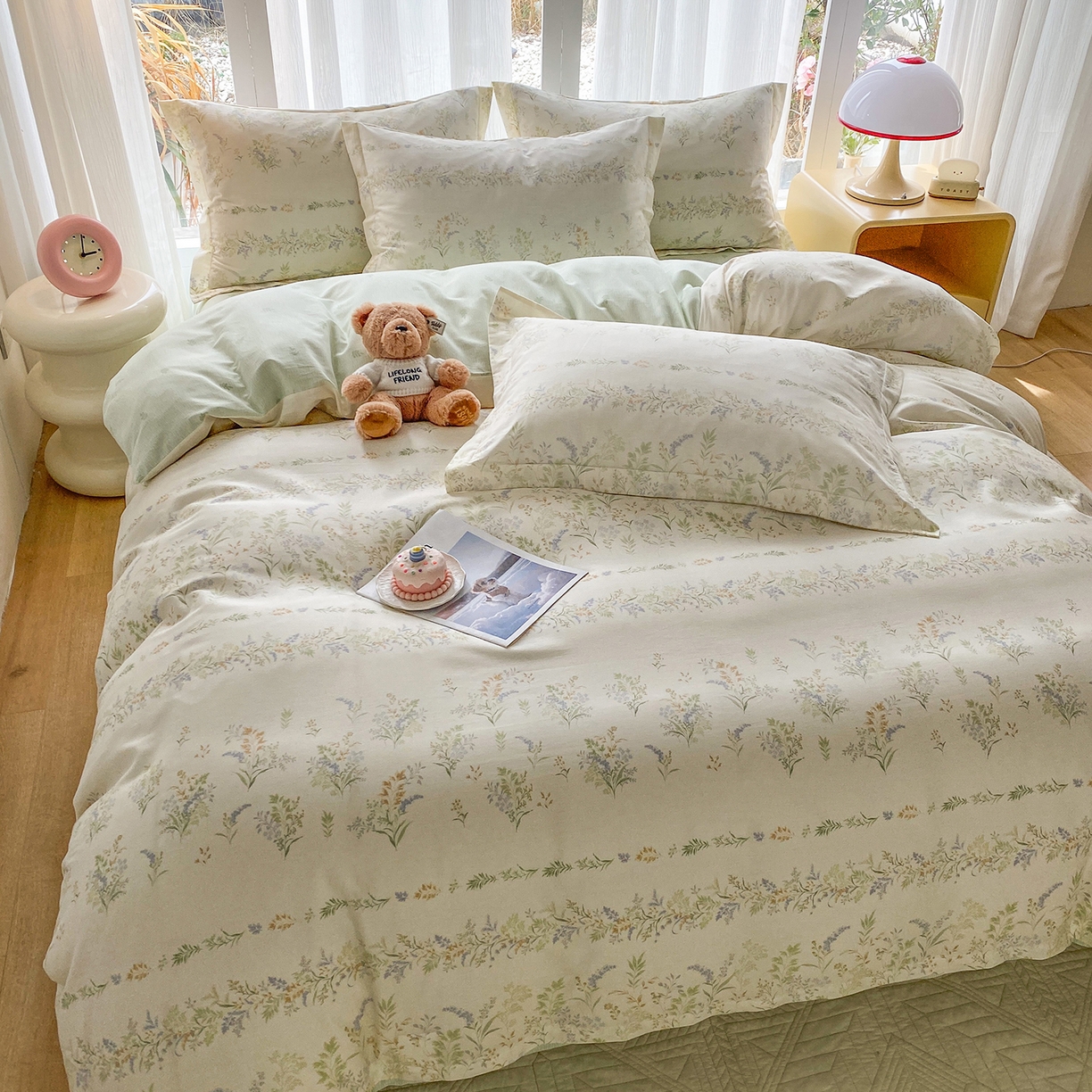 91家纺网 家纺一手货源 找家纺 钰锦珀家纺 2026新款13070全棉直角床单三件套四件套 丛草集