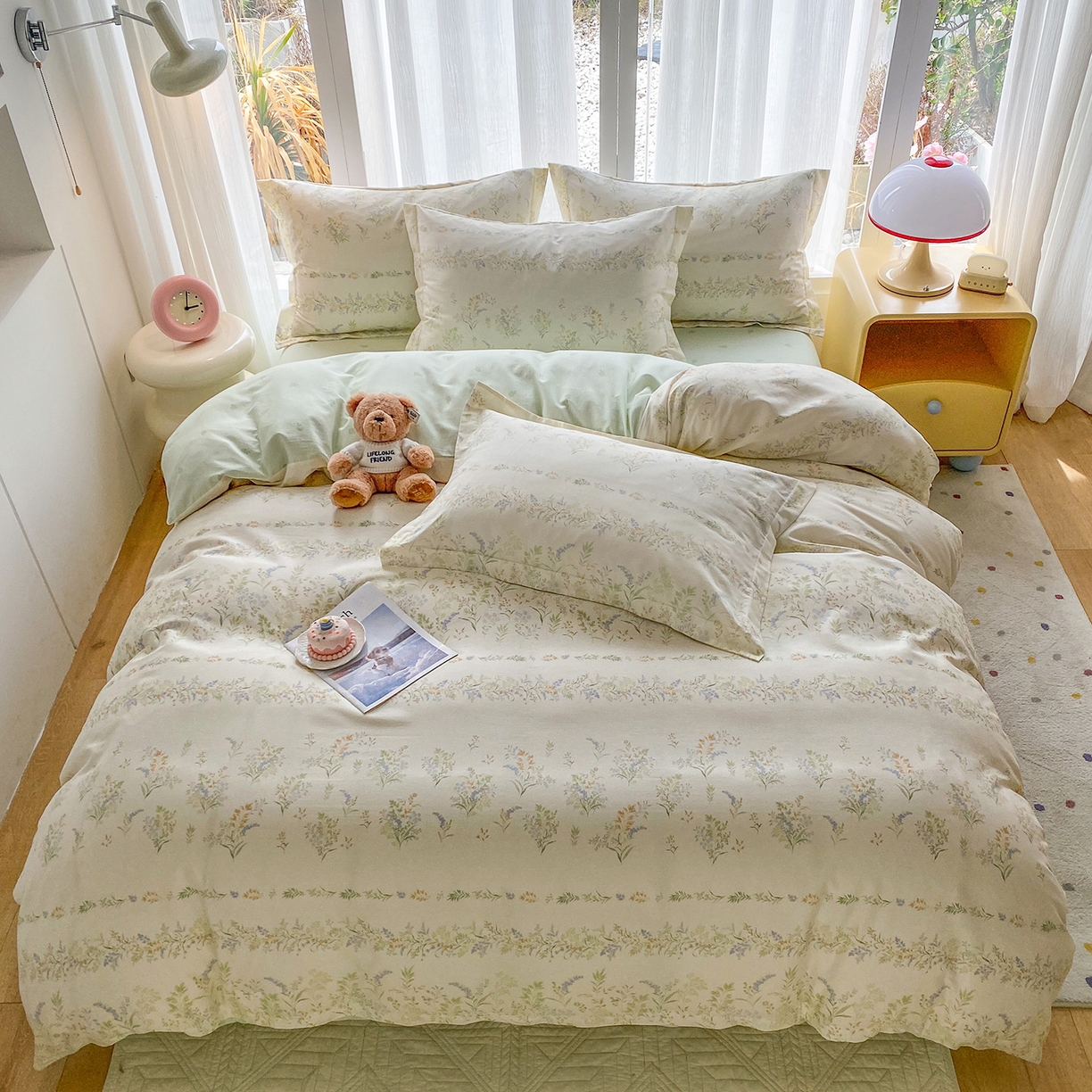 钰锦珀家纺 2026新款13070全棉直角床单三件套四件套 丛草集