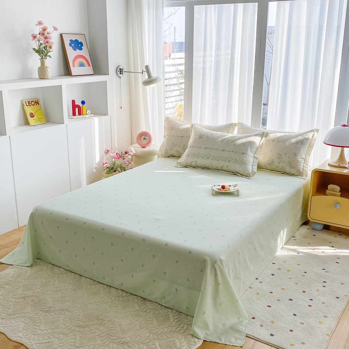 91家纺网 家纺一手货源 找家纺 钰锦珀家纺 2026新款13070全棉直角床单三件套四件套 丛草集