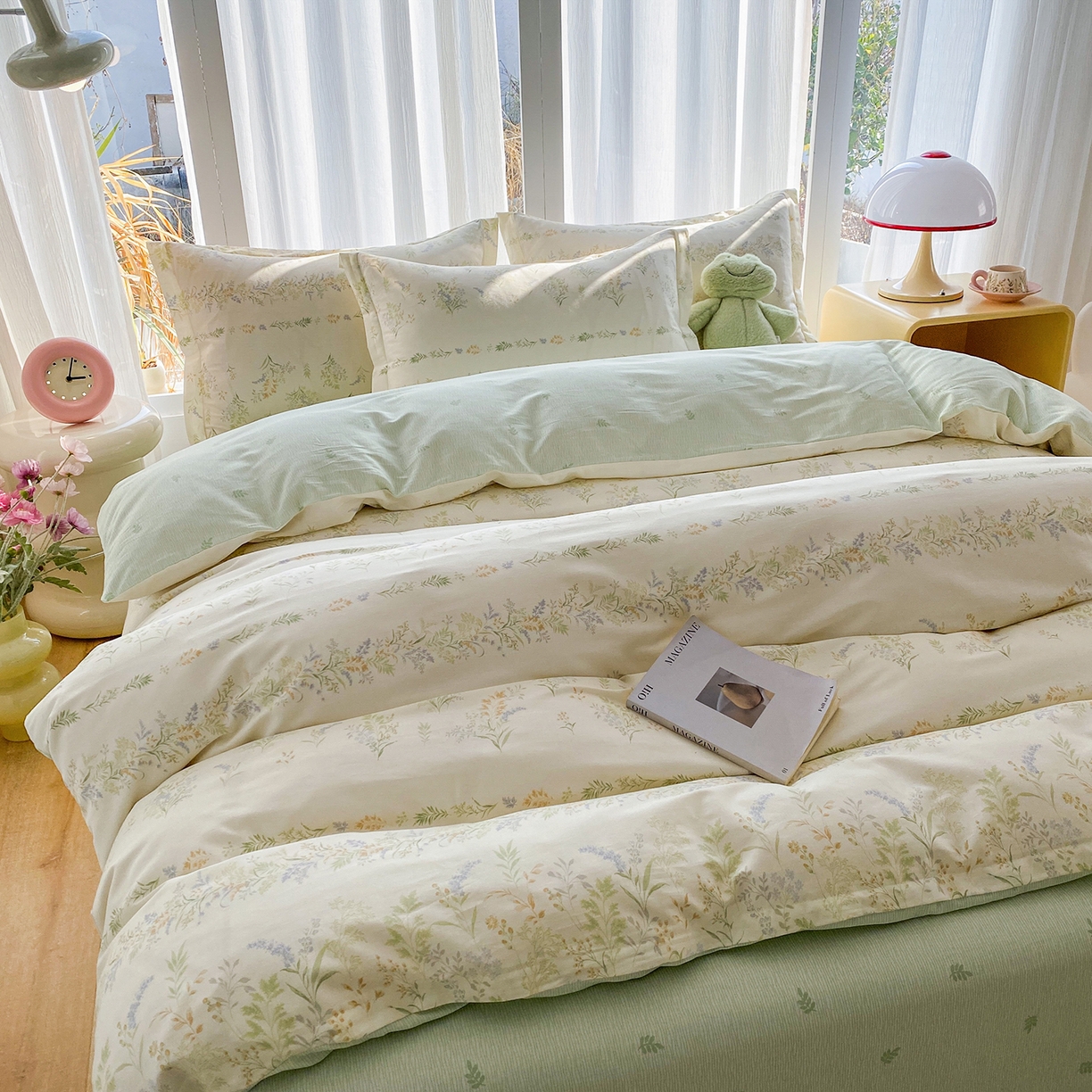 91家纺网 家纺一手货源 找家纺 钰锦珀家纺 2026新款13070全棉直角床单三件套四件套 丛草集