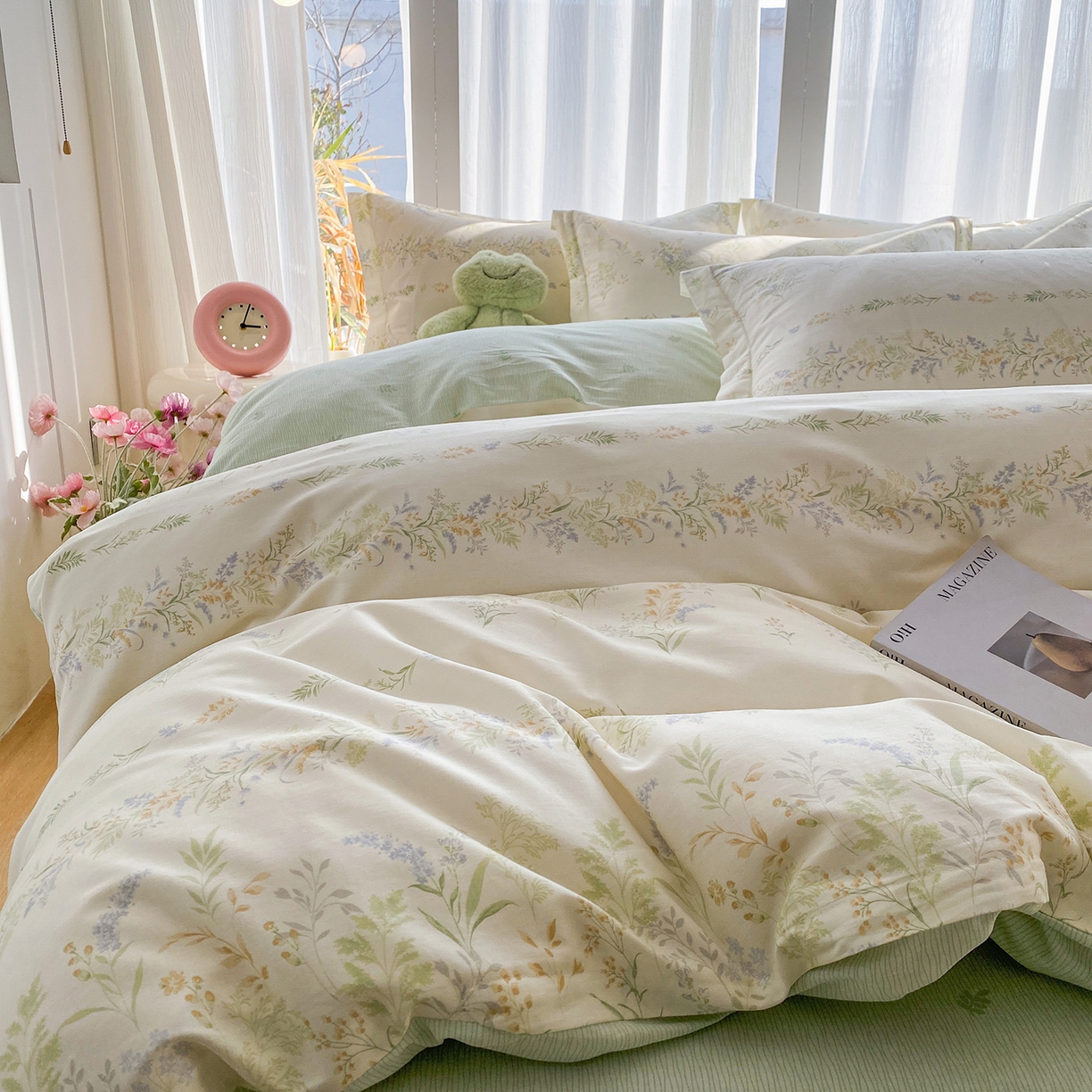 91家纺网 家纺一手货源 找家纺 钰锦珀家纺 2026新款13070全棉直角床单三件套四件套 丛草集