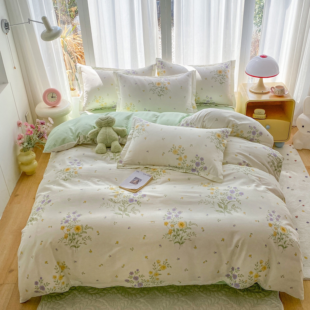 钰锦珀家纺 2026新款13070全棉直角床单三件套四件套 旷野花集