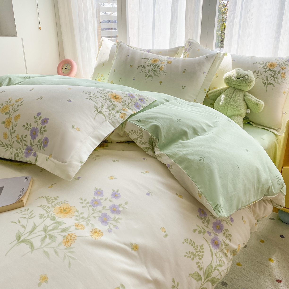 91家纺网 家纺一手货源 找家纺 钰锦珀家纺 2026新款13070全棉直角床单三件套四件套 旷野花集