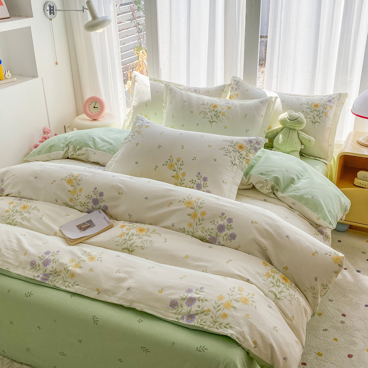 91家纺网 家纺一手货源 找家纺 钰锦珀家纺 2026新款13070全棉直角床单三件套四件套 旷野花集