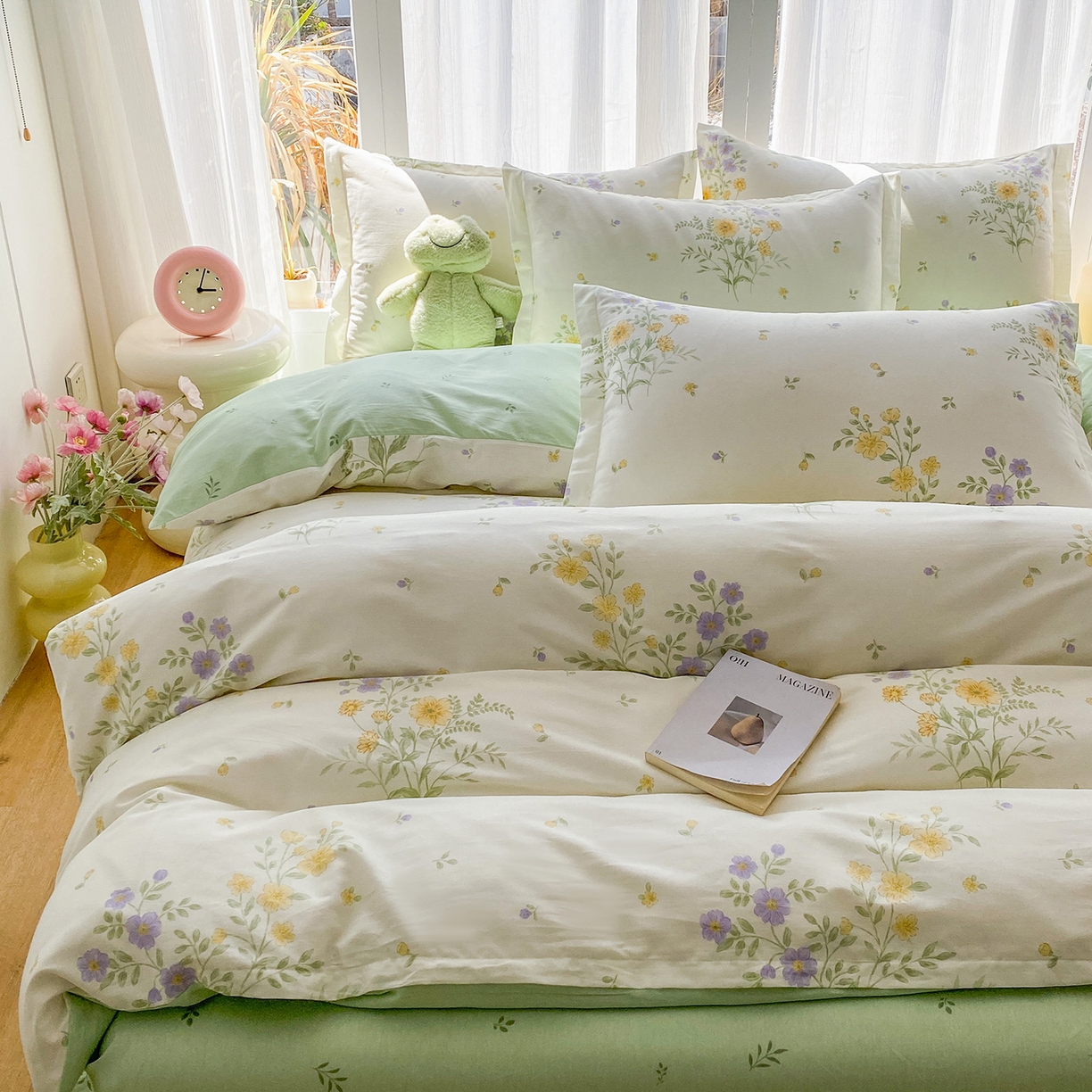 91家纺网 家纺一手货源 找家纺 钰锦珀家纺 2026新款13070全棉直角床单三件套四件套 旷野花集