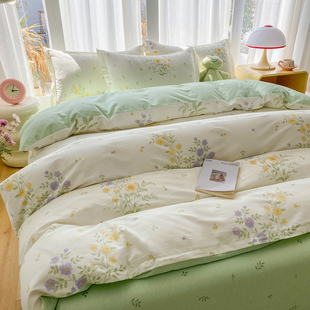 91家纺网 家纺一手货源 找家纺 钰锦珀家纺 2026新款13070全棉直角床单三件套四件套 旷野花集