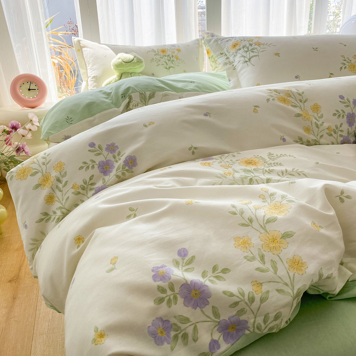 91家纺网 家纺一手货源 找家纺 钰锦珀家纺 2026新款13070全棉直角床单三件套四件套 旷野花集