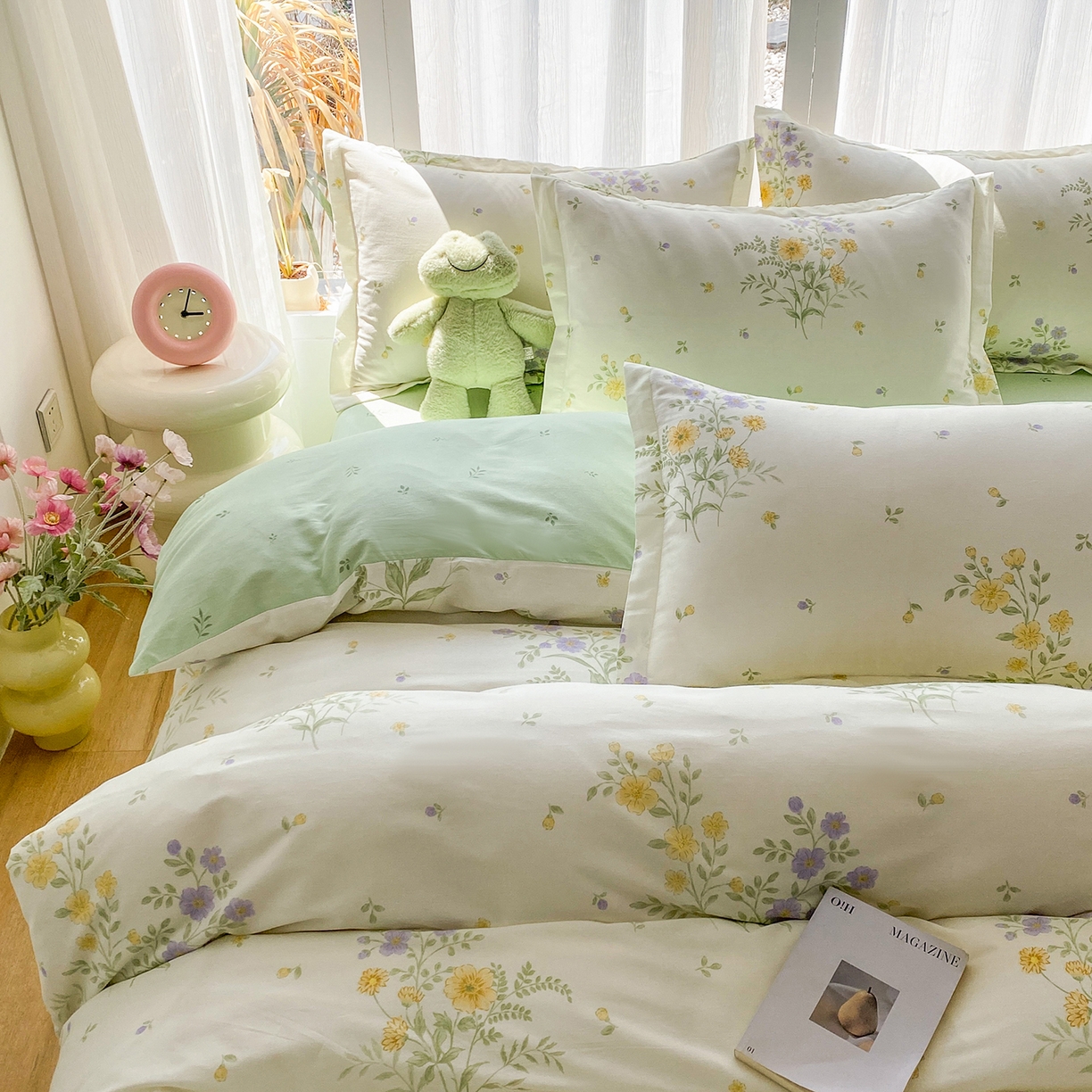 91家纺网 家纺一手货源 找家纺 钰锦珀家纺 2026新款13070全棉直角床单三件套四件套 旷野花集