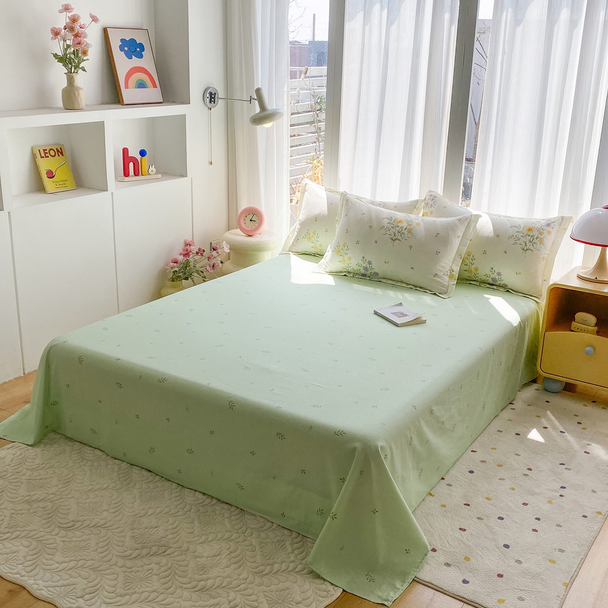 91家纺网 家纺一手货源 找家纺 钰锦珀家纺 2026新款13070全棉直角床单三件套四件套 旷野花集