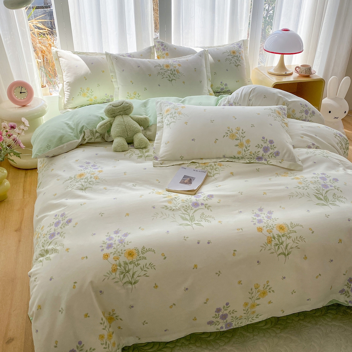 91家纺网 家纺一手货源 找家纺 钰锦珀家纺 2026新款13070全棉直角床单三件套四件套 旷野花集