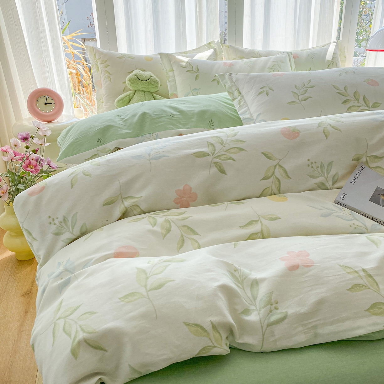 91家纺网 家纺一手货源 找家纺 钰锦珀家纺 2026新款13070全棉直角床单三件套四件套 童话花町